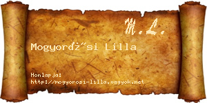 Mogyorósi Lilla névjegykártya
